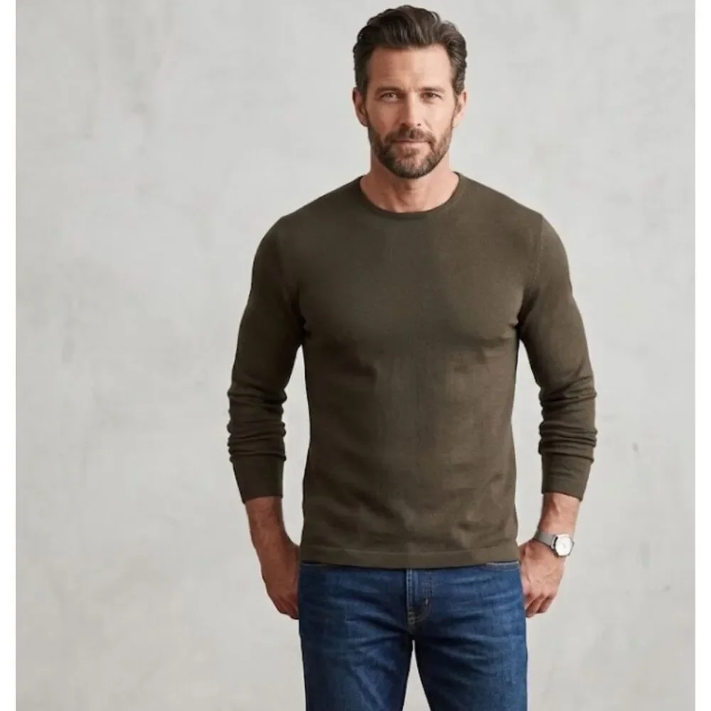 New Oakland Mills Italy Wool Blend Crewneck Sweater Men's Size Medium